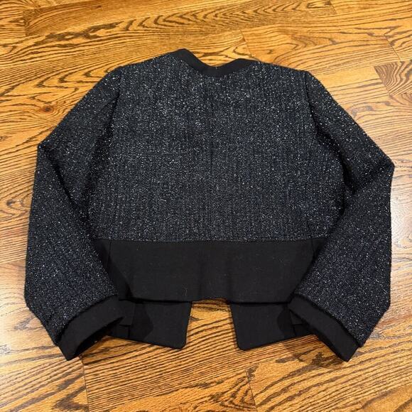 ANN TAYLOR Metallic SHIMMER TWEED JACKET WOOL Size 6 Petite - Picture 5 of 6